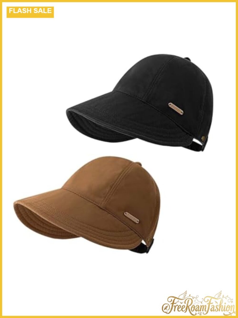 Women's Wide Brim Sun Visor UPF 50+ UV Protection Adjustable Ponytail Cap